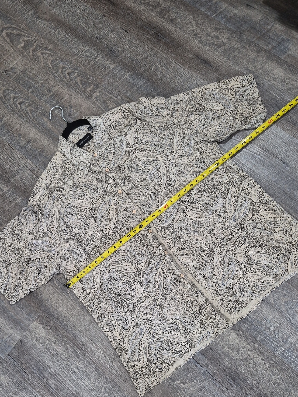 Men's Expressions  Beige, Brown And Grey Paisley Lightweight Silk Button Down